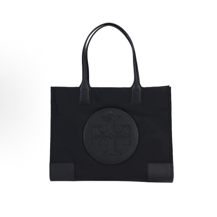 TORY BURCH 汤丽柏琦 Ella 纯色双T Logo拼饰磁力按扣 锦纶 托特包Tote包购物袋手提单肩包 女款 黑色（CB）