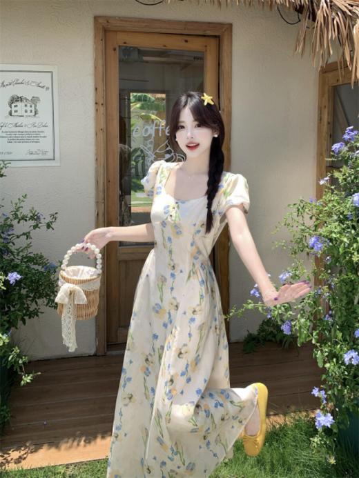 🔥🔥【AUChris郁金香法式方领连衣裙】💕家人们！🌟这条法式碎花裙我真的按头安利！ ☺️我宣布夏天氛围感密码被我挖到了‼️‼️ 商品图6