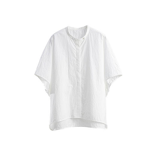 绽放旅行女装436朵/【黑白灰系列·帅女孩】汉麻棉廓形中袖衬衫女 商品图4