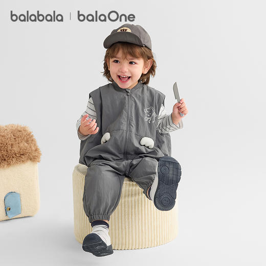巴拉巴拉balaOne宝宝套装儿童长袖三件套男童女童2025新款秋装萌 商品图2