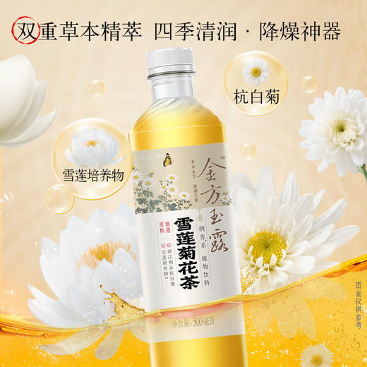 健力宝雪莲菊花茶植物饮料500ml*15瓶装 0糖0脂0卡清润去火茶 商品图1