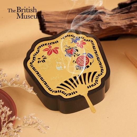 大英博物馆东方梦境系列扇引福禄紫光檀金属香盒摆件 商品图0
