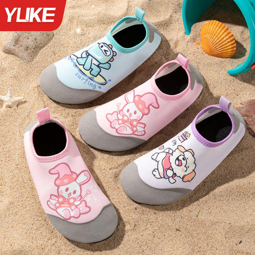 网红沙滩鞋儿童男女速干防滑软底沙滩袜潜水游泳溯溪鞋防滑防割贴 商品图0