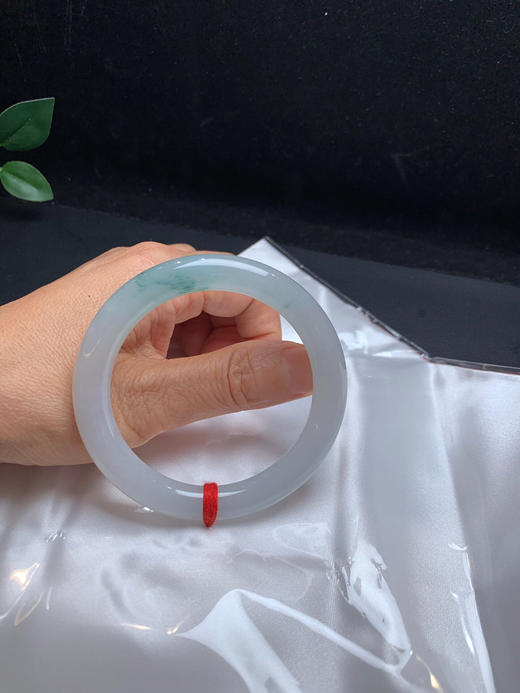 620538，55.5冰飘花圆条，种水好，底妆细腻干净 一截清新蓝花 商品图5