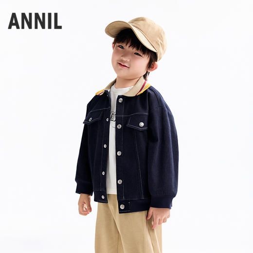 【实体店同款】男童翻领梭织外套秋季新款安奈儿童装XB535168 商品图1