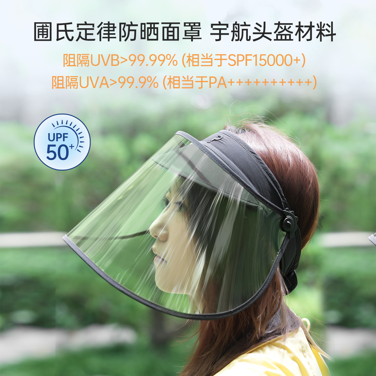 圃氏定律黑色防晒面罩2025 宇航头盔材料  UPF50+
