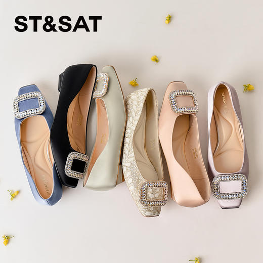 星期六优雅钻扣通勤百搭低跟单鞋SSD3111029 商品图1