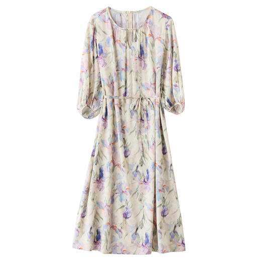 ASE实拍2025春夏新款时尚印花长款印花裙韩版设计感宽松休闲桑蚕丝裙 商品图4