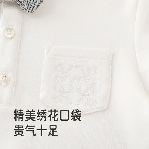 【高定系列】英氏儿童长袖T恤秋装新款棉羊毛翻领Polo衫男童上衣 商品图3