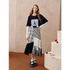 两三事 拾艺画旅 2025秋季新款复古格纹拼接印花a字半身裙长裙 商品缩略图1
