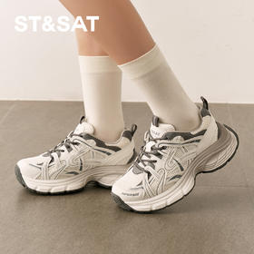 星期六未来主义银色厚底运动老爹鞋SSD1112E1S