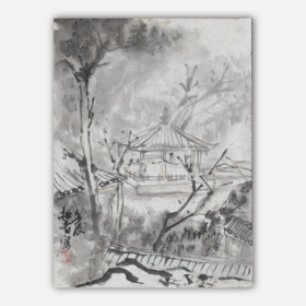 陈公拓《山水之二》国画原作36CM*23CM 手绘宣纸山水作品
