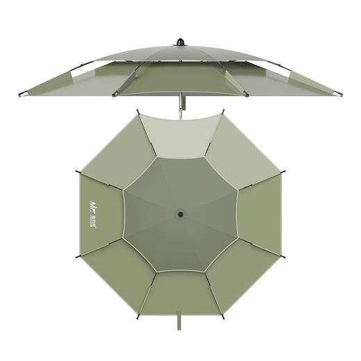 佳钓尼双弯拐杖伞多项调节伏魔扣花机械伞青苔 商品图5