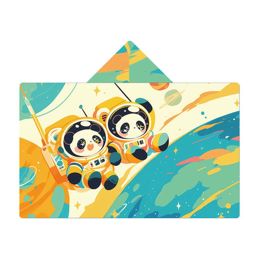 儿童速干浴巾男女学生游泳吸水巾斗篷沙滩海边连帽浴袍开衫按扣款沙滩巾 商品图4