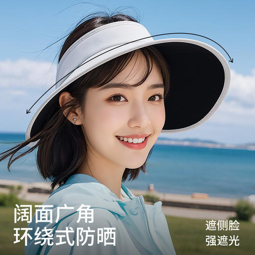 夏季新款防晒帽黑胶遮阳防紫外线户外透气大帽檐空顶可折叠XMZ292 商品图1
