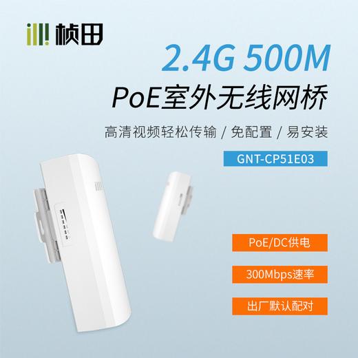 500米2.4G室外PoE百兆网桥一键配对 一对装GNT-CP51E03 商品图0