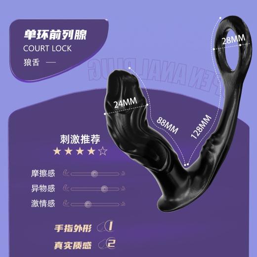 云曼单环狼舌强震锁精电动前列腺后庭按摩器双震 商品图2