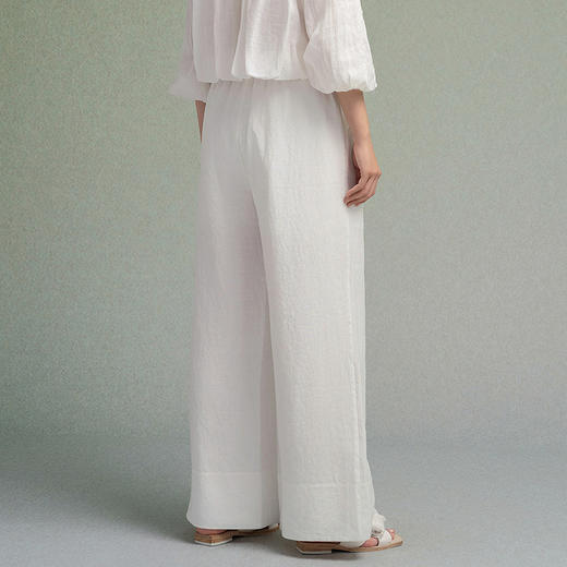 【林栖设计小店】【植物染】亚麻阔腿裤手工钉珠2025秋季新款百搭裤子女F1953225 商品图6