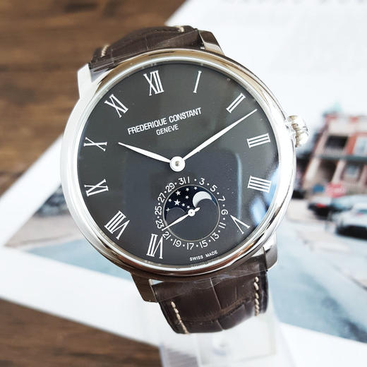 【98新（放置品）】Frederique Constant 康斯登超薄月相系列FC-705GR4S6自动机械机芯42MM（男款）日期；月相显示170725NJ04 商品图4