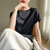 奥伊米夏季新款女士洋气仿真丝顺滑缎面气质收腰显瘦T恤YTMA35 商品缩略图4