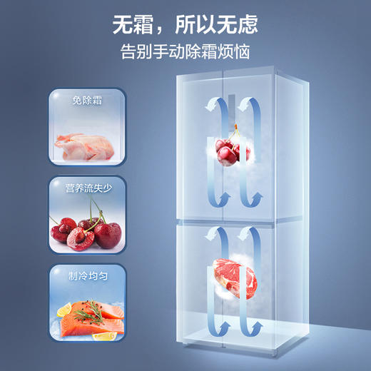 TCL 409升十字对开四开门白色冰箱 一级变频 离子杀菌除味 风冷无霜冰箱 R409V3-U 商品图6