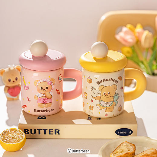 摩登主妇&黄油小熊 咖啡杯陶瓷内胆保冷保温杯办公室泡茶杯子 商品图0