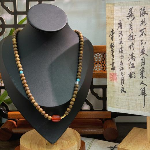 【沉香溯源】棋楠红白玛瑙碎银子项链 BCCSDIY338 （特殊商品请在收货之后48小时内申请退换货，过期不予处理！！！） 商品图1