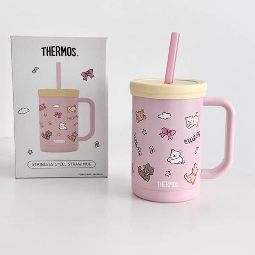 (5起少3元)THEMOS膳魔师吸管保温咖啡杯600ml萌宠系列（三种颜色） 商品图2