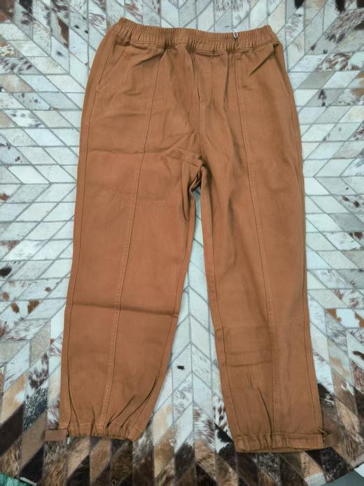 纯色松紧腰抽绳束脚工装裤 商品图5