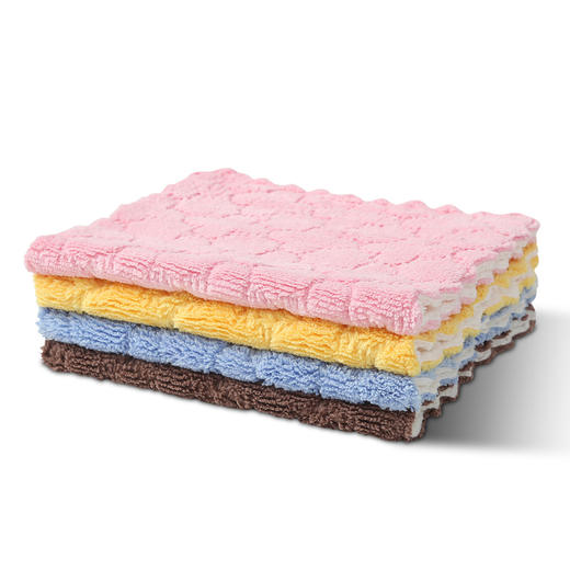 【批发】美丽雅去油易洗神奇抹布双层双面加厚款颜色随机 4张/包 商品图3