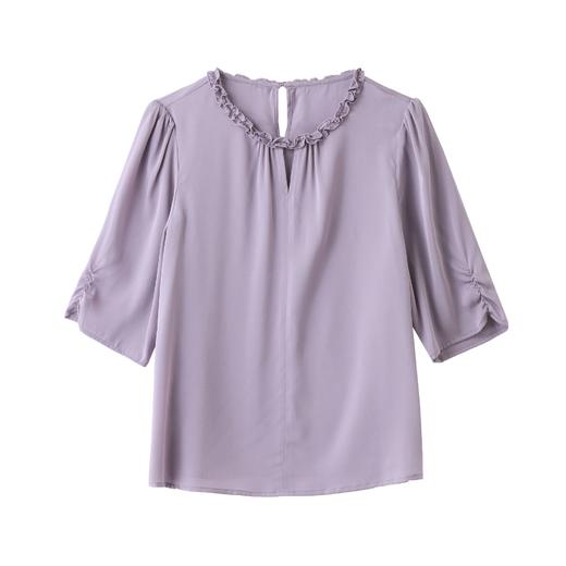 ASE2025夏季新款真丝衬衫女气质显瘦纯色立领套头上衣简约桑蚕丝 商品图4