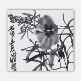 陈太一《秋葵》国画原作33CM*33CM 手绘宣纸花鸟作品