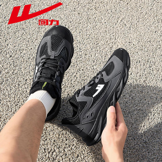 回力男鞋夏季新款纯黑色运动鞋男士爆款鞋子男款软底休闲跑步鞋男WXY(JS)-1744 商品图4