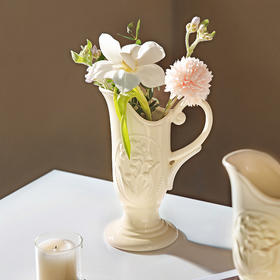 摩登主妇法式花瓶复古浮雕铃兰轻奢风高级感陶瓷摆件客厅水培插花