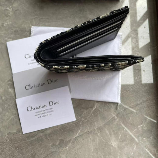 DIOR迪奥 Oblique 经典老花印花对折翻盖 牛皮 零钱包卡包钱包 男款（HH） 商品图2