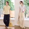 木言欢MUYANHUAN【天丝亚麻】鱼骨斜纹裤，凉感透气，宽松不垮，四种纤维在创新鱼骨斜纹织法中达成完美配比 商品缩略图1