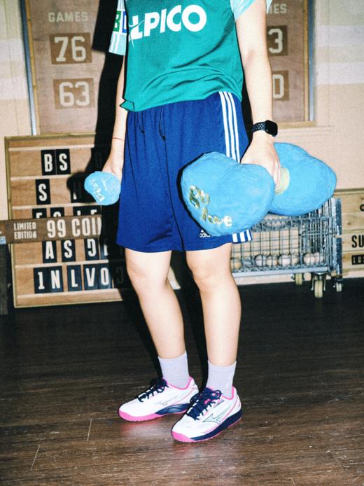 CryingCenter 汗与泪爱心哑铃毛绒玩偶挂件 哭喊中心 商品图3