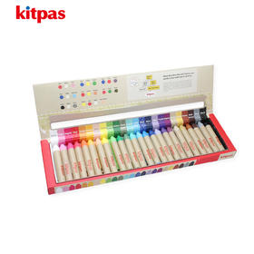 kitpas 水溶性蜡笔24色 轻松擦拭  无毒无害 适合年龄3岁+ 日本进口品牌 KMRW-24C