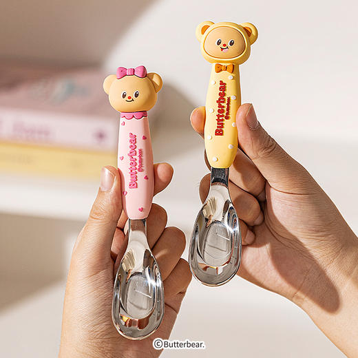 摩登主妇&黄油小熊 儿童勺子食品级不锈钢个人专用宝宝元宝勺 商品图4