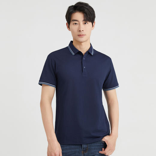 【5A级抗菌】圣得西2025夏新款多彩撞色翻领棉质商务短袖polo衫男 商品图4