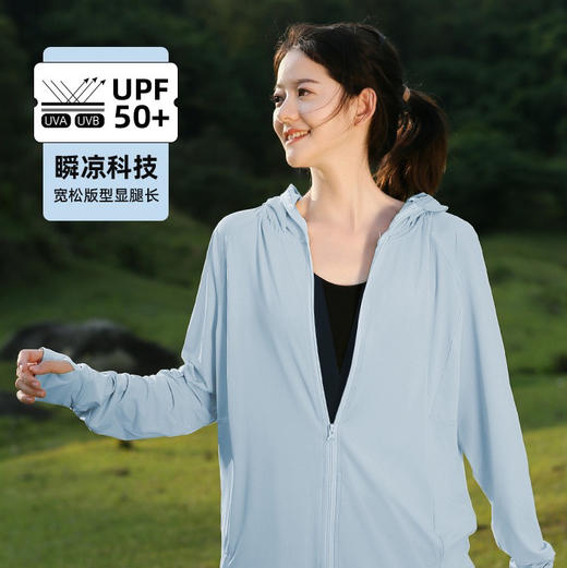 户外防晒衣女夏季防紫外线新款冰丝原纱黑胶帽檐宽松透气薄防晒服 商品图4