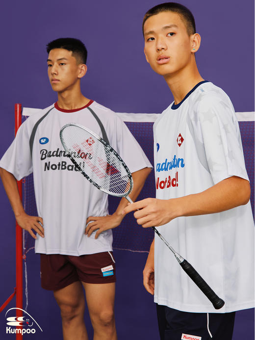 CryingCenter x kumpoo薰风羽毛球联名系列 紫色渐变拼接轻薄透气休闲赛服 商品图1