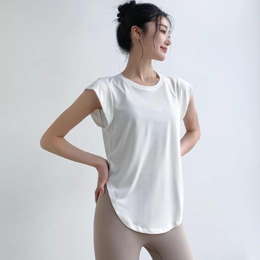 【限时秒】YOGACODE【火树银花系列】新款纯色瑜伽服上衣背心女宽松显瘦遮肉户外跑步训练运动上衣短袖DSG420-1 商品图3