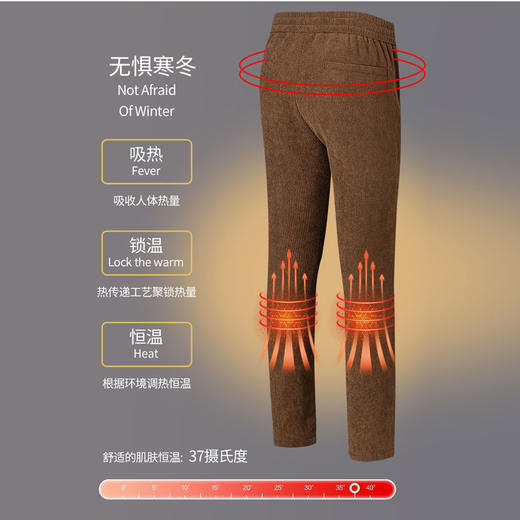 【远红外发热&抗菌抗静电】圣得西冬季新款系带加厚九分小锥裤男 商品图3