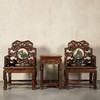 二十世纪	红木镶云石透雕龙纹扶手椅成套（八椅四几） 商品缩略图0