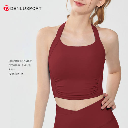DENLUS 挂脖美背防震聚拢运动瑜伽背心普拉提健身文胸DY66205# 商品图3