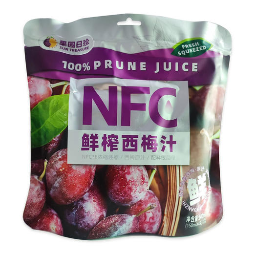 果园日珍NFC鲜榨西梅汁600ML(150ML*4袋) 商品图1