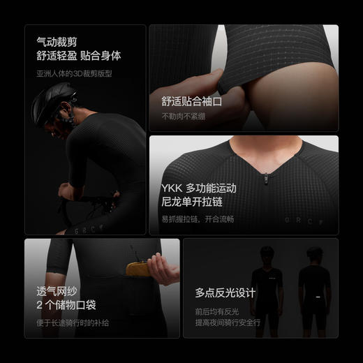 GRC桀骜无尽春夏新款TECH Suit科技系列双箭头坐垫骑行连体服男 商品图2