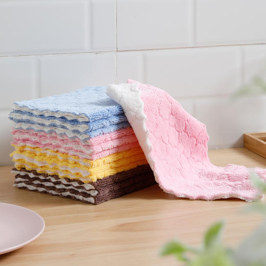 【批发】美丽雅去油易洗神奇抹布双层双面加厚款颜色随机 4张/包 商品图5