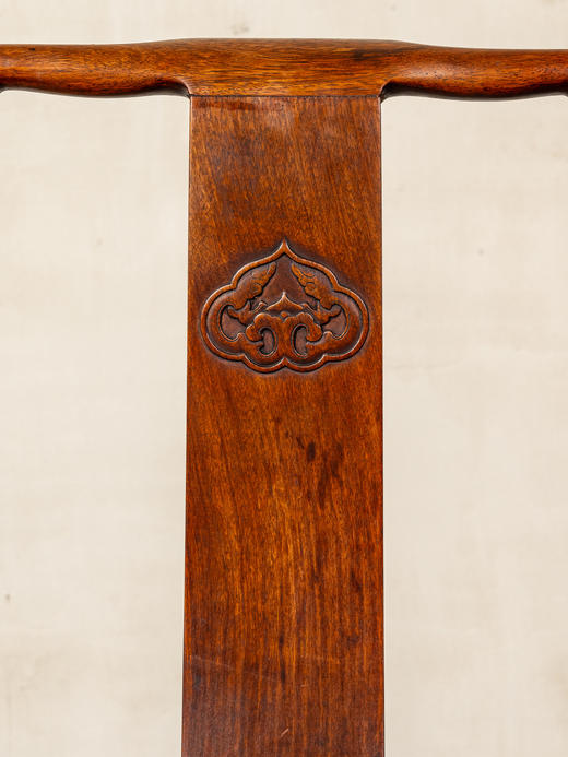 清	黄花梨镶大漆描彩龙纹靠背椅（一对） 商品图2